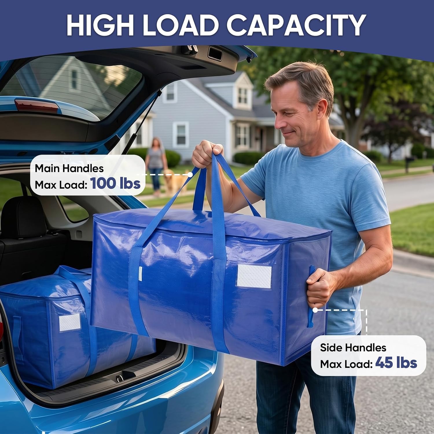 Extra-Large Heavy-Duty Moving and Storage Bags, 6 Pack