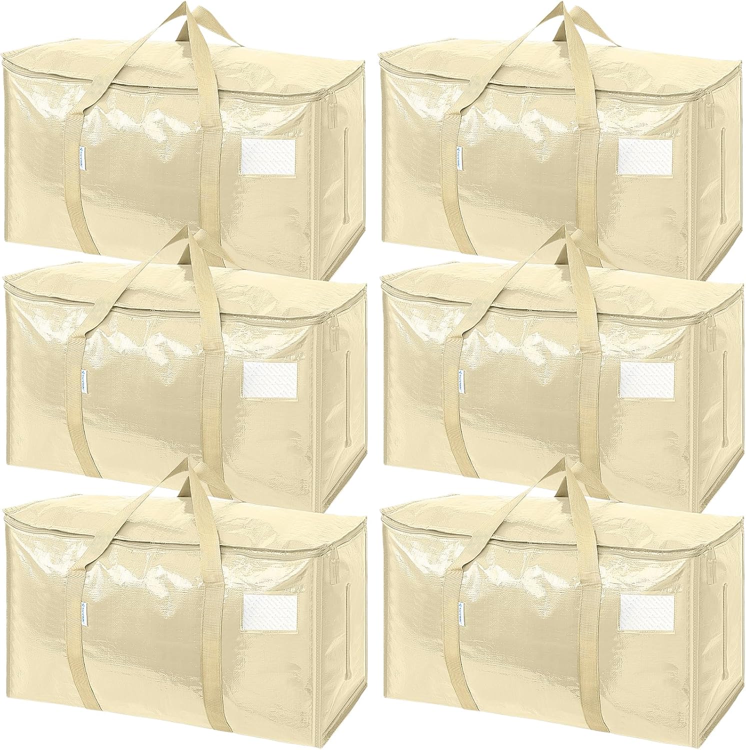 Extra-Large Heavy-Duty Moving and Storage Bags, 6 Pack