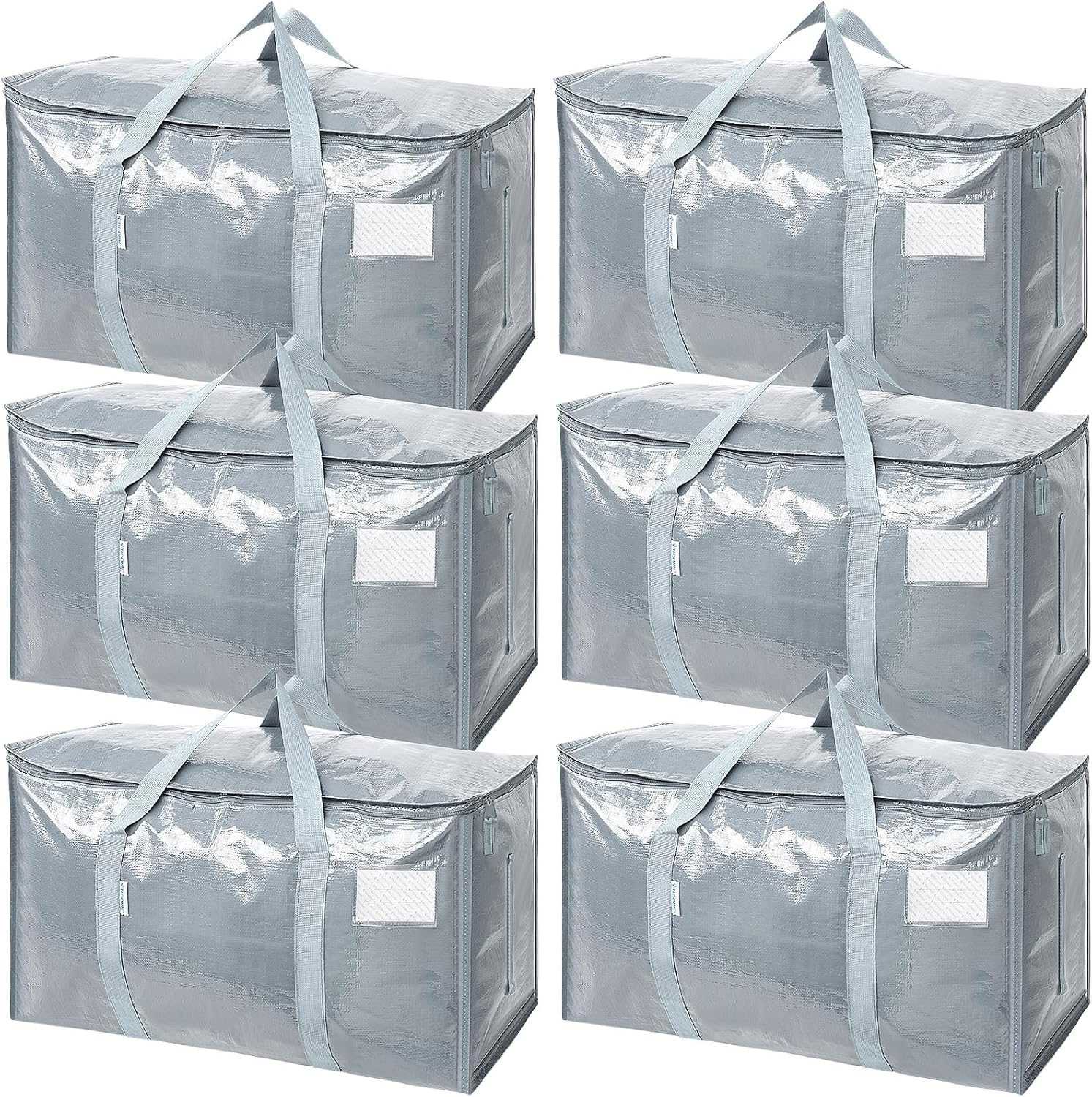 Extra-Large Heavy-Duty Moving and Storage Bags, 6 Pack