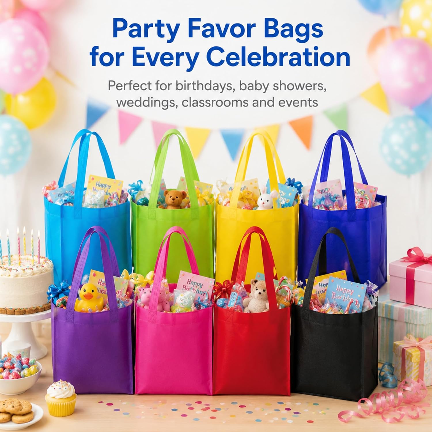 Foldable Non-Woven Totes with Handles, 14 x 10 Inch