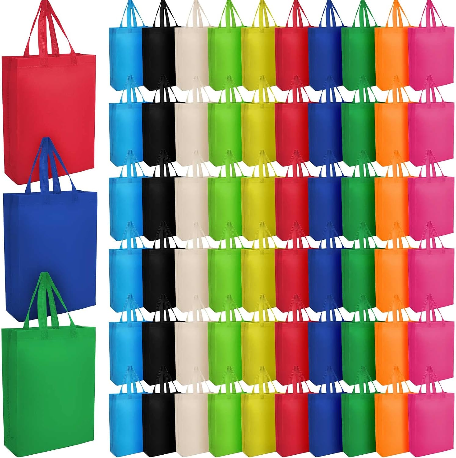 Non-Woven Gift and Shopping Totes, 80 Pieces, Multicolour