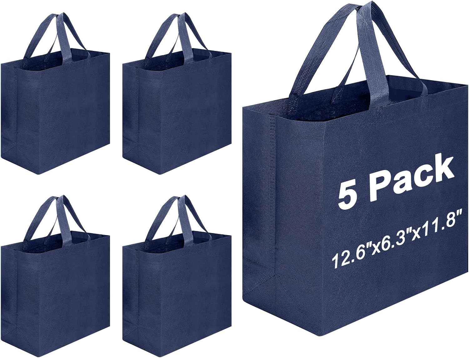 Non-Woven Grocery Totes, 12.6 x 6.3 x 11.8 Inch