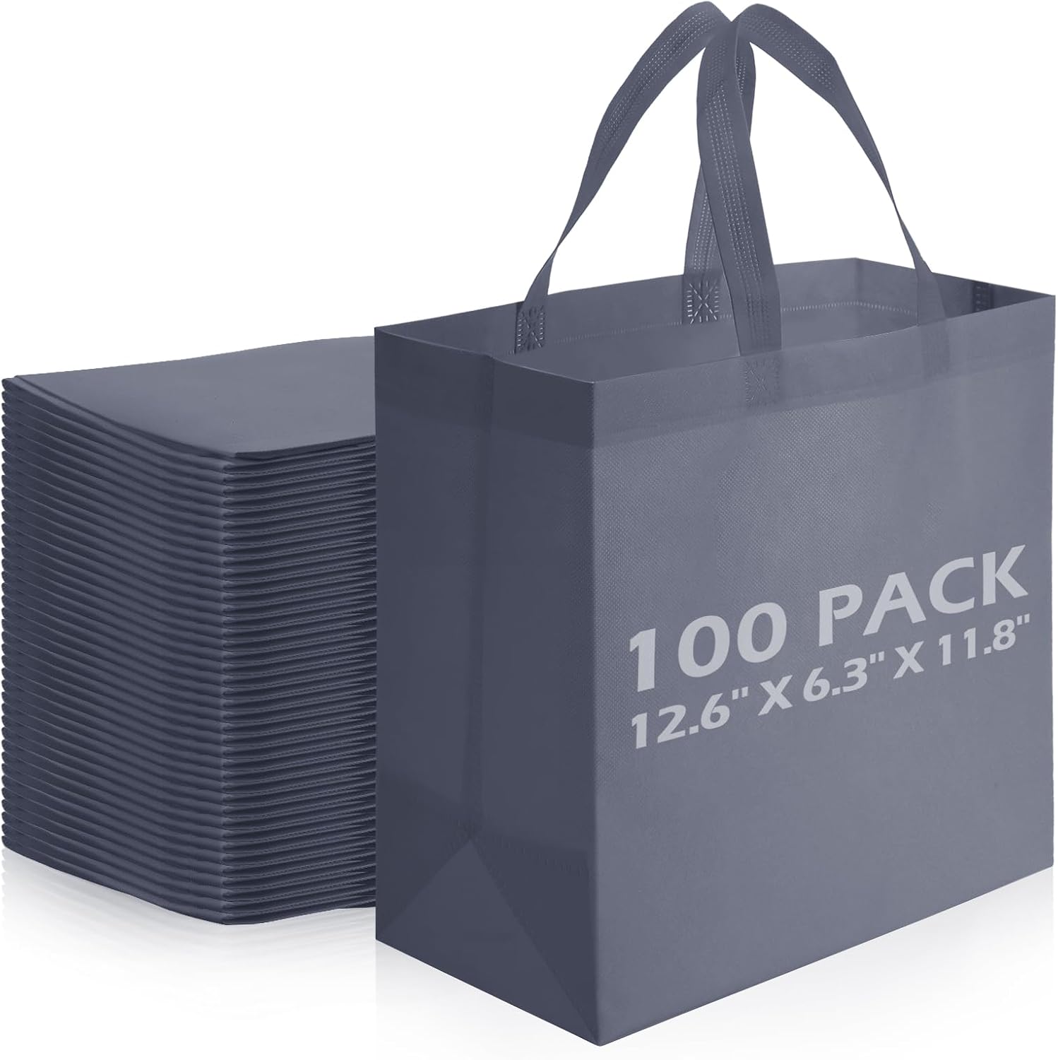 Non-Woven Shopping Totes in Black, 100 Pieces