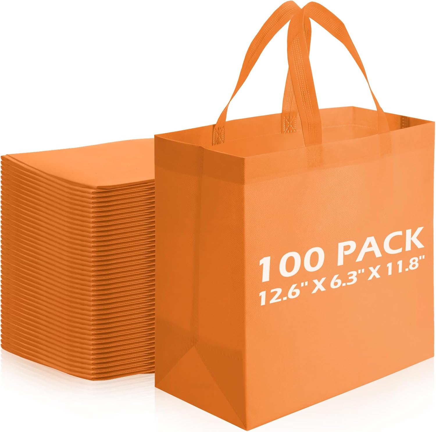 Non-Woven Shopping Totes in Black, 100 Pieces