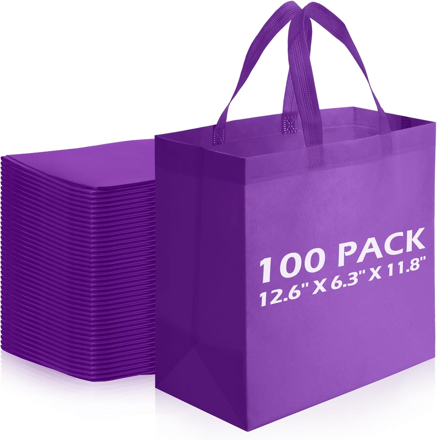 Non-Woven Shopping Totes in Brown, 100 Pieces