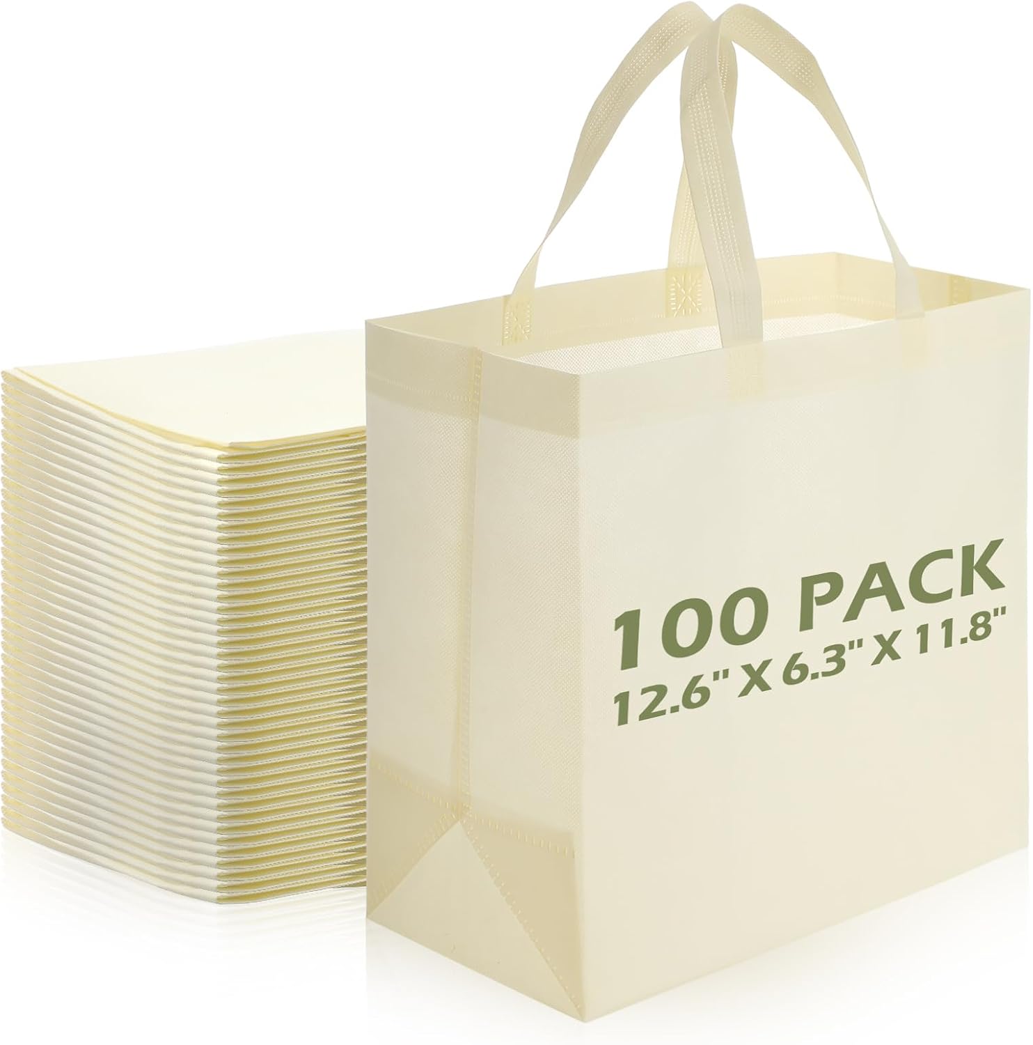 Non-Woven Shopping Totes in Brown, 100 Pieces