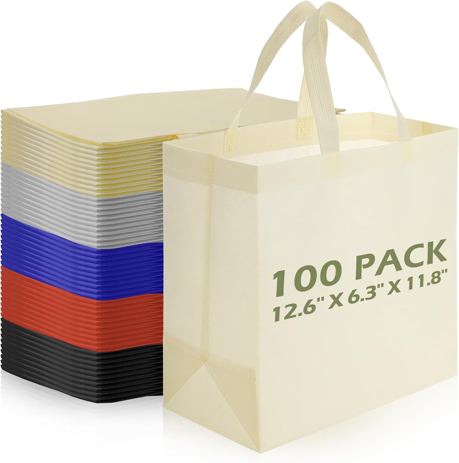 Non-Woven Shopping Totes in Navy Blue, 100 Pieces