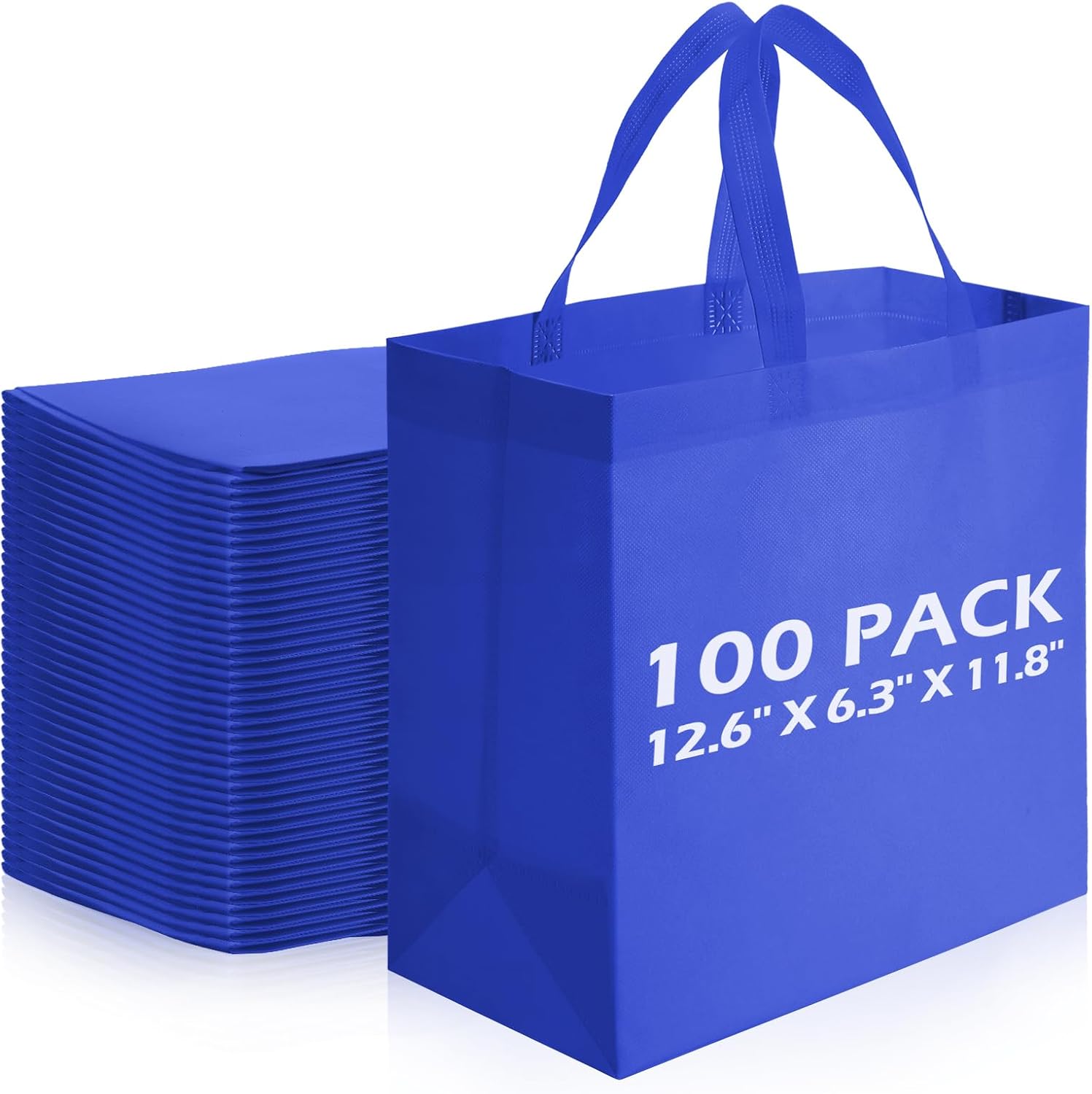Non-Woven Shopping Totes in Navy Blue, 100 Pieces