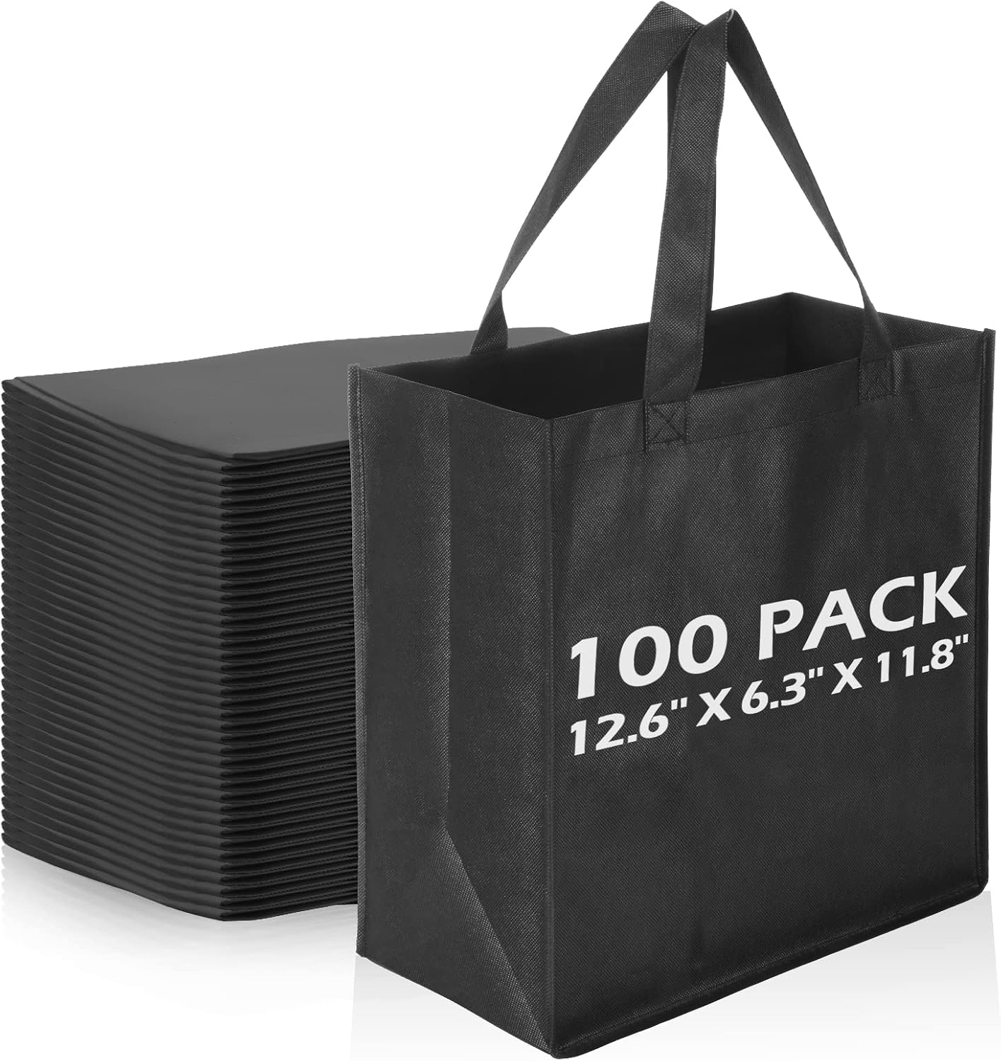 Non-Woven Shopping Totes in Navy Blue, 100 Pieces
