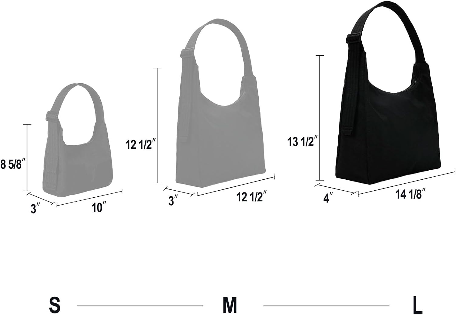 Quilted Nylon Shoulder Bag with Interior Zip Pocket