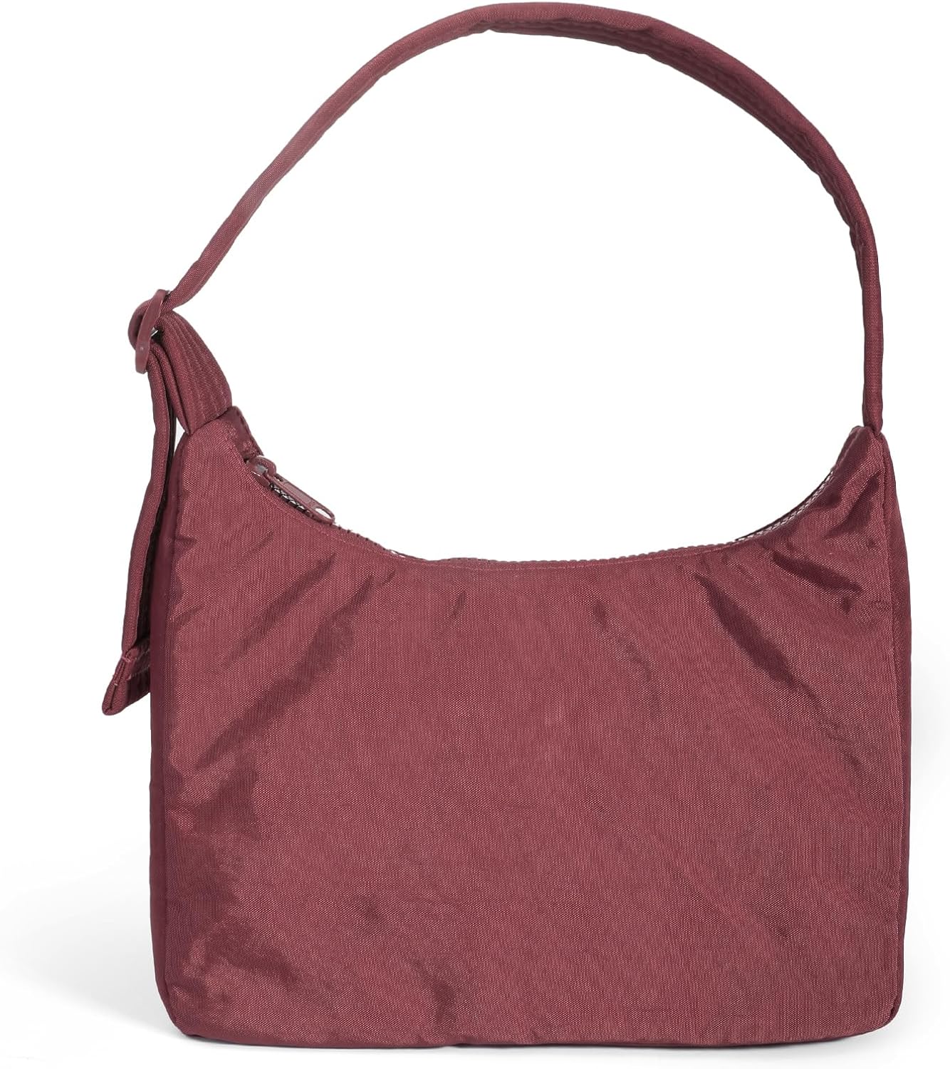 Quilted Nylon Shoulder Bag with Interior Zip Pocket