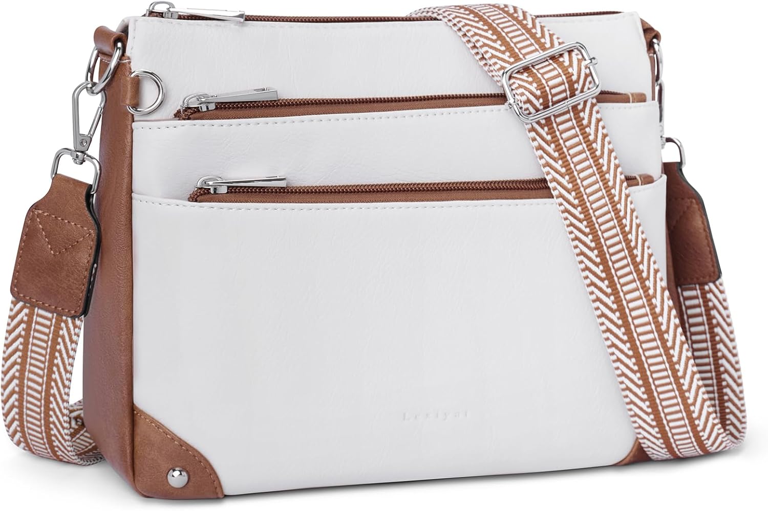 RFID Travel Crossbody Bag in Leather with Adjustable Strap