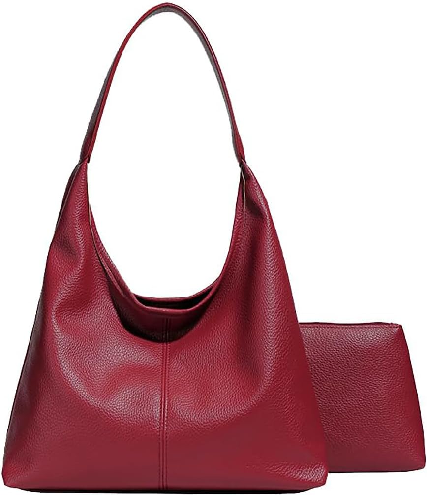 Slouchy PU Leather Hobo Shoulder Bags, Set of 2