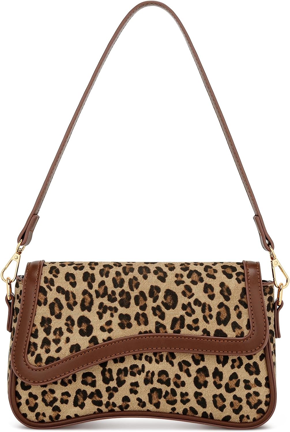 Small Hobo Shoulder Bag with Detachable Straps and Zip Closure