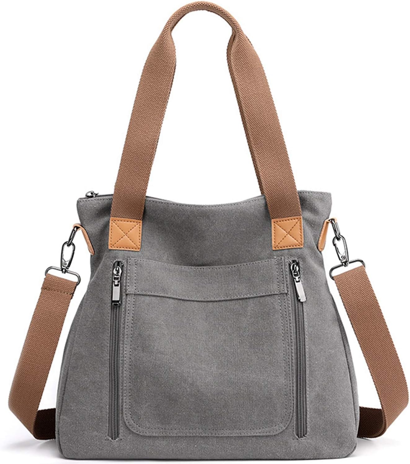 Vintage Canvas Tote with Multiple Pockets for Work